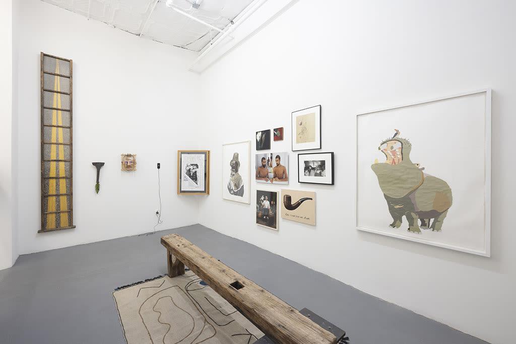 Install photo of gallery during "The Invisible Dog Goes for a Walk" group exhibition