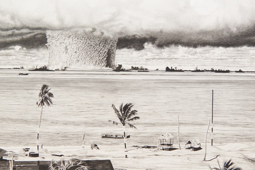 Installation image from Joel Daniel Phillips' "Hazards May Be Present II" at Hashimoto Contemporary SF