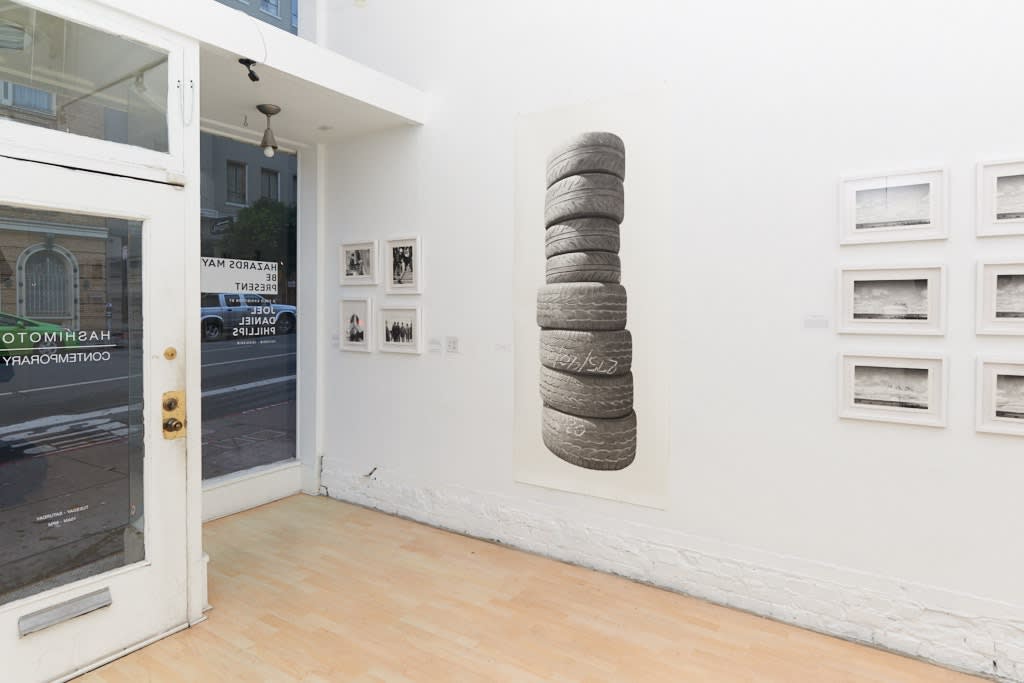 Installation image from Joel Daniel Phillips' "Hazards May Be Present II" at Hashimoto Contemporary SF