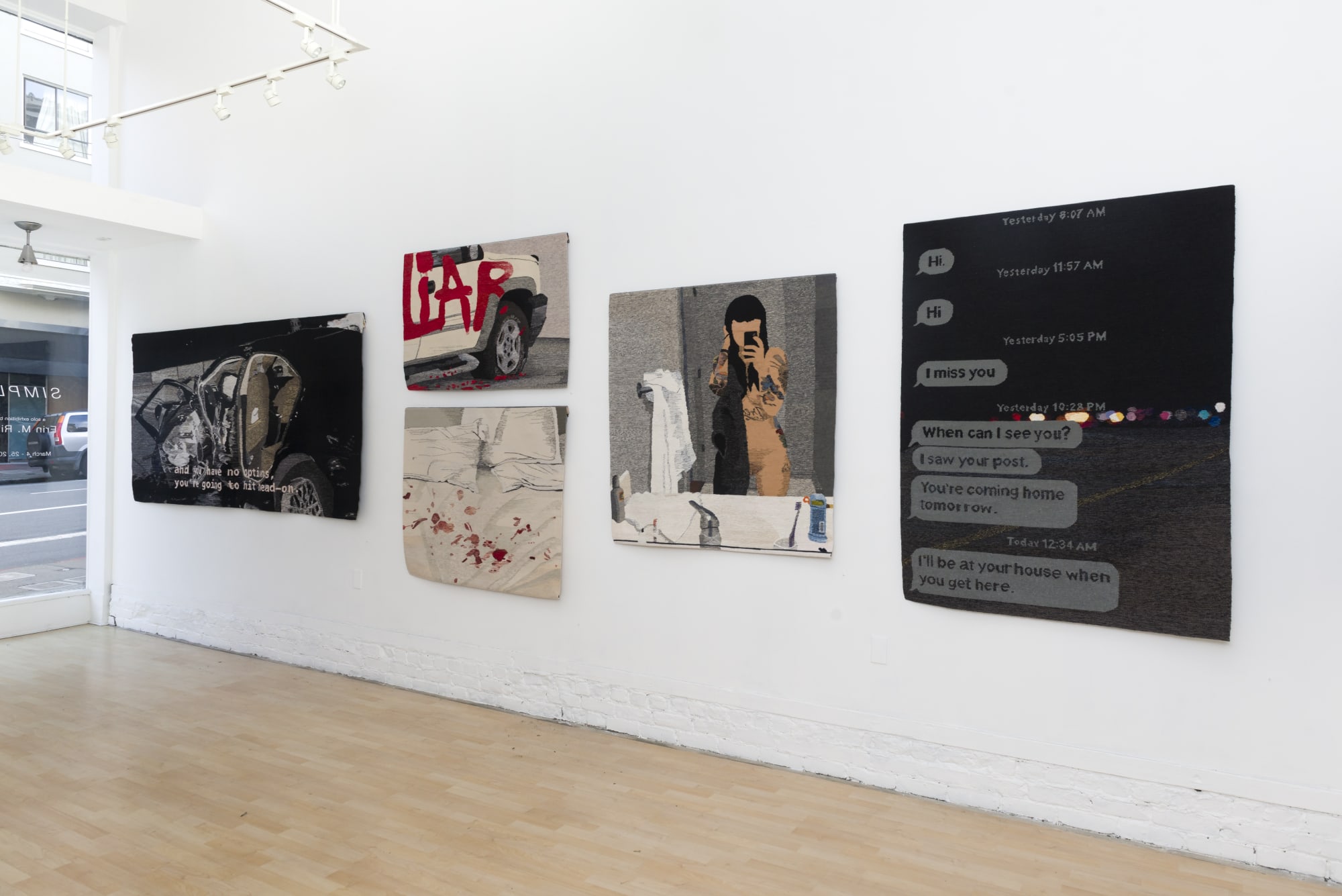 Installation image from Erin M. Riley's  "Simple" at Hashimoto Contemporary SF