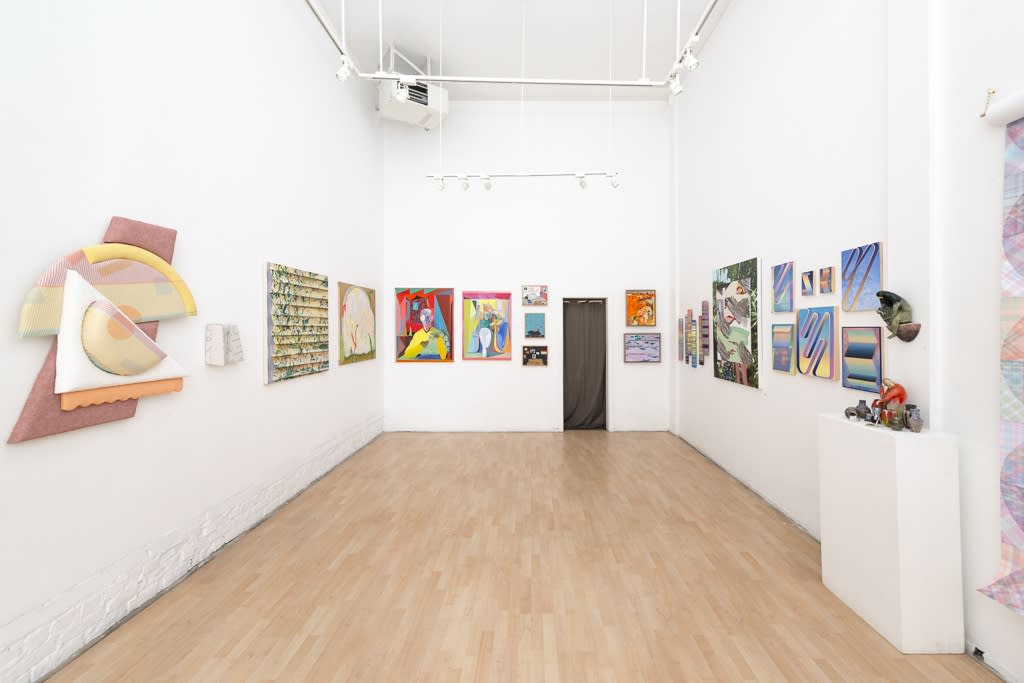 Installation image from "Reading Between the Lines" curated by Anna Valdez at Hashimoto Contemporary SF