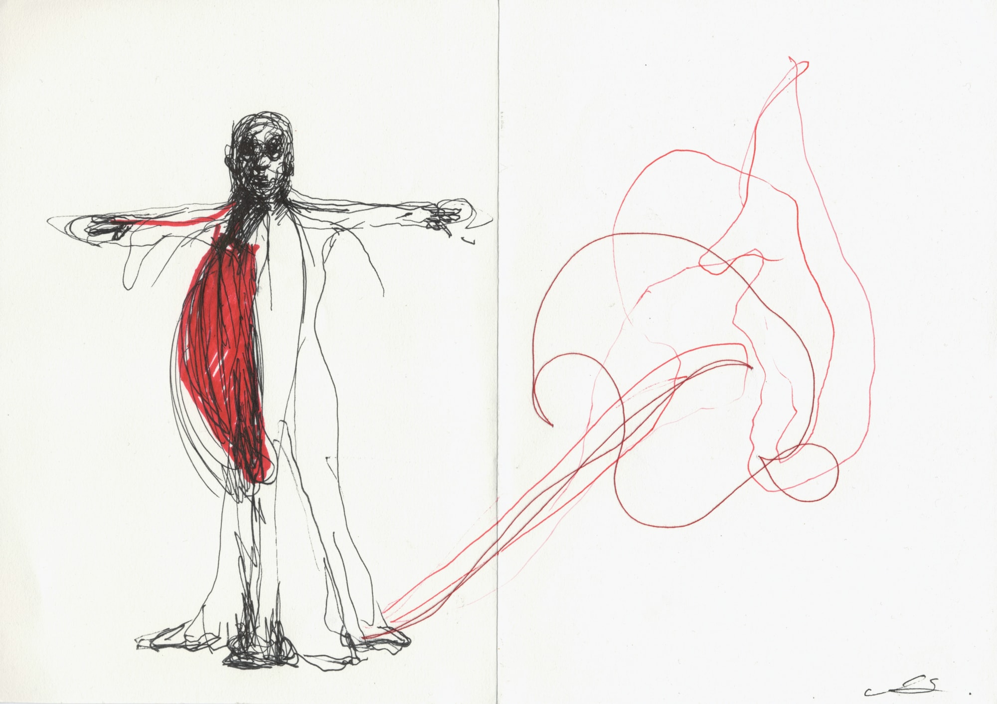 Chiharu Shiota, Body with String, 2014