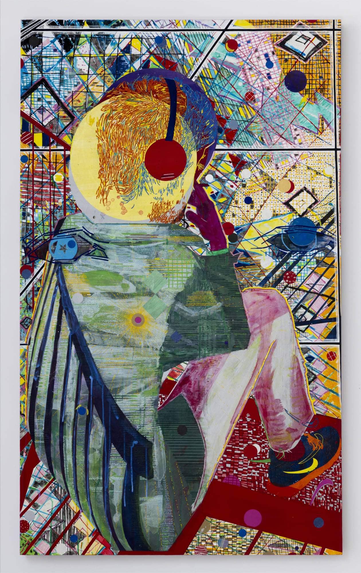 Chie Fueki Kyle (High Fidelity), 2020 Acrylic, ink, and colored pencil on mulberry paper on wood 60 x 36 inches 152.40 x 91.44 cm