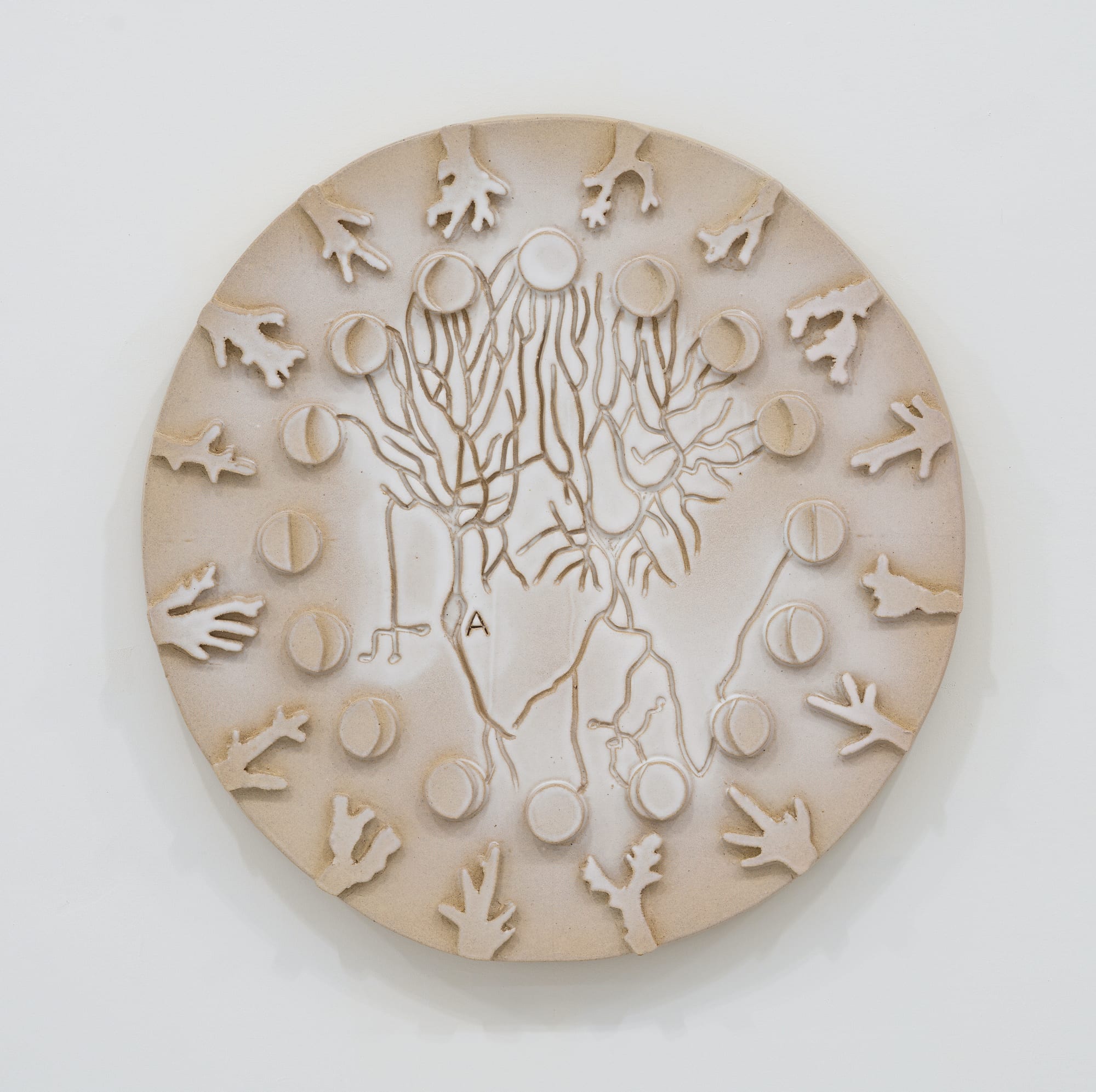 Randi Renate on tides, moons, & psychic corals .001L, 2024 Glazed stoneware Diameter: 22 inches (55.88 cm)