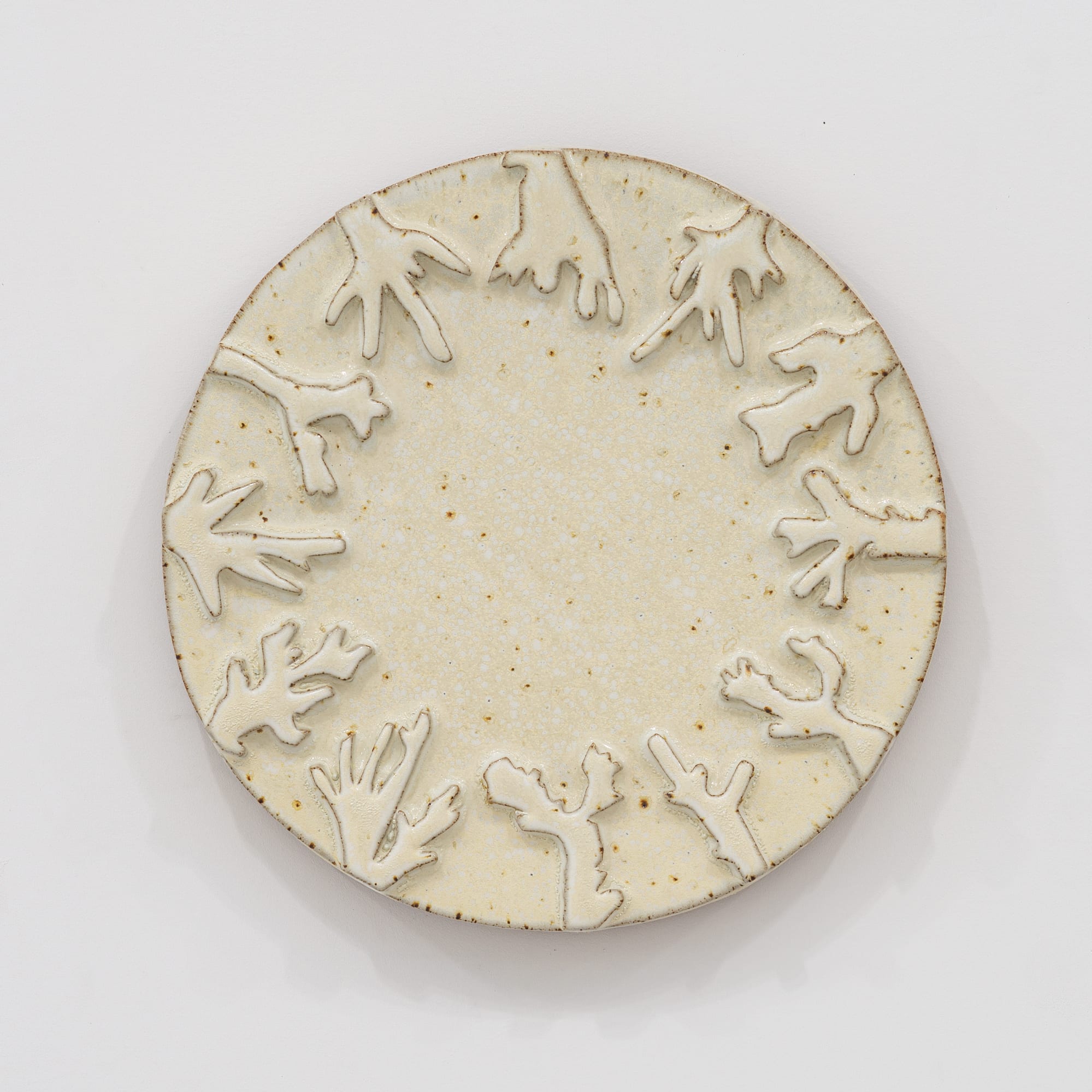 Randi Renate the acropora are now on our anthropogenic time zone .003, 2023 Glazed stoneware Diameter: 14.5 inches (36.83 cm)