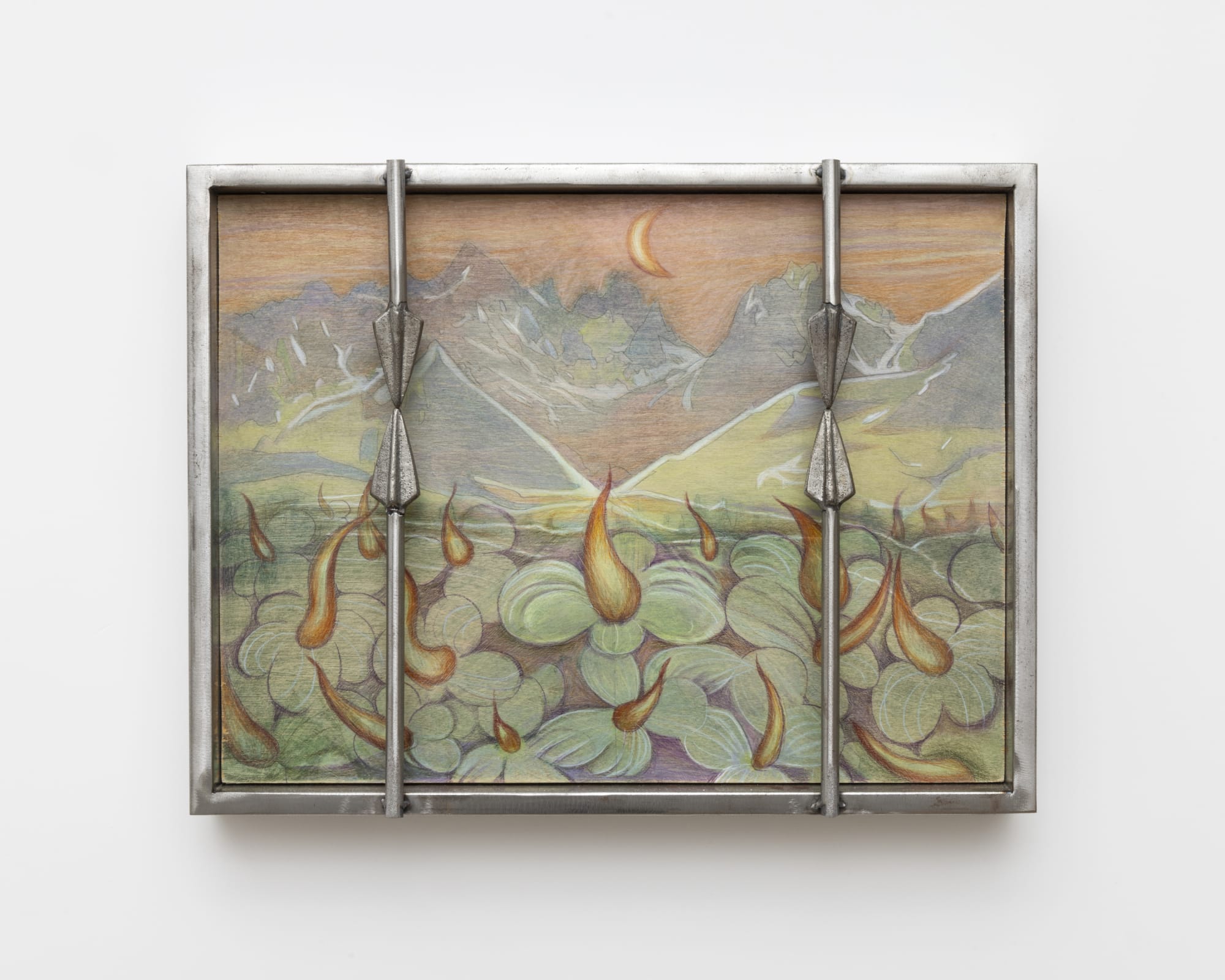 Alina Bliumis (b. 1972) Dream, 2023 Watercolor and watercolor pencil on wood panel, artist’s steel frame 13 x 17 x 3 inches 33 x 43 x 7 cm