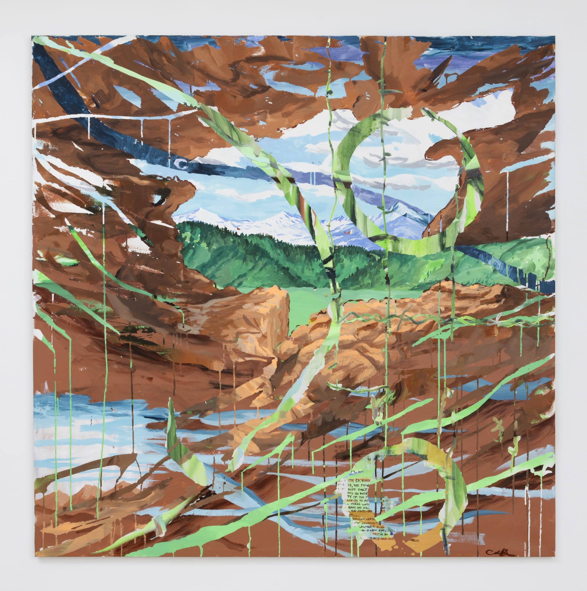 Esteban Cabeza de Baca (b. 1985) How Mora, New Mexico banned fracking, 2022 Acrylic on canvas 60 x 60 inches 152 x 152 cm