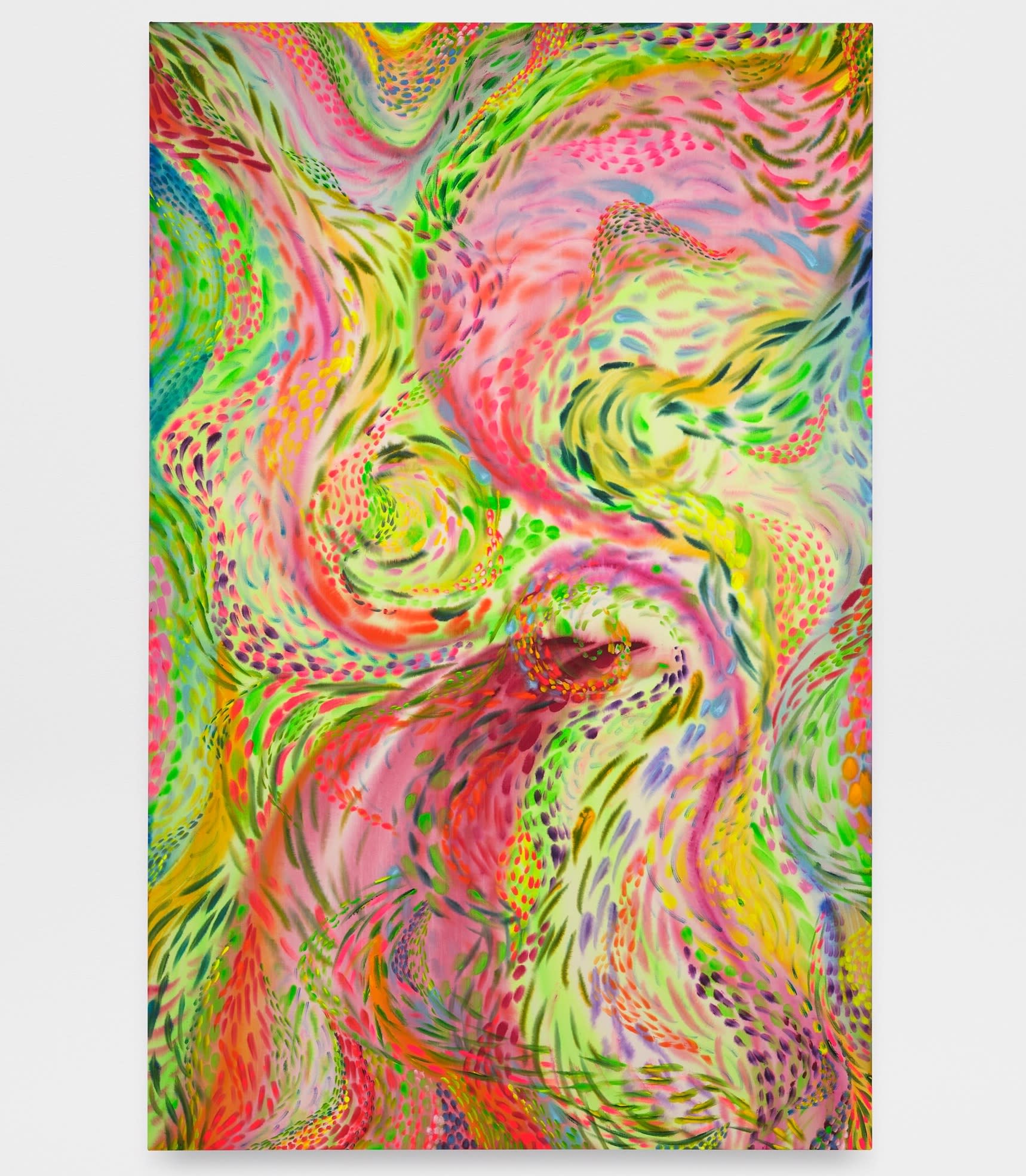 Sarah Blaustein (b. 1982) Green Swirl, 2025 Ink and acrylic on canvas 84 x 54 inches 213 x 137 cm