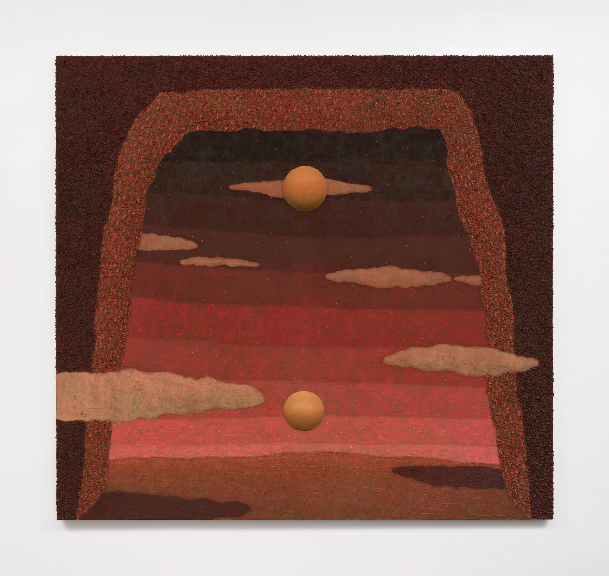 Jonathan Ryan Archway, 2025 Oil, sand, and decomposed granite on canvas 56 x 60 inches 142 x 152 cm