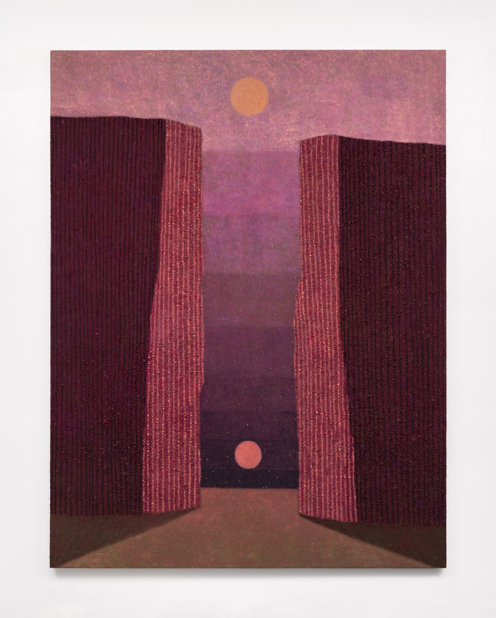 Jonathan Ryan Canyon, 2024 Oil, sand, and decomposed granite on canvas 68 x 52 inches 172 x 132 cm