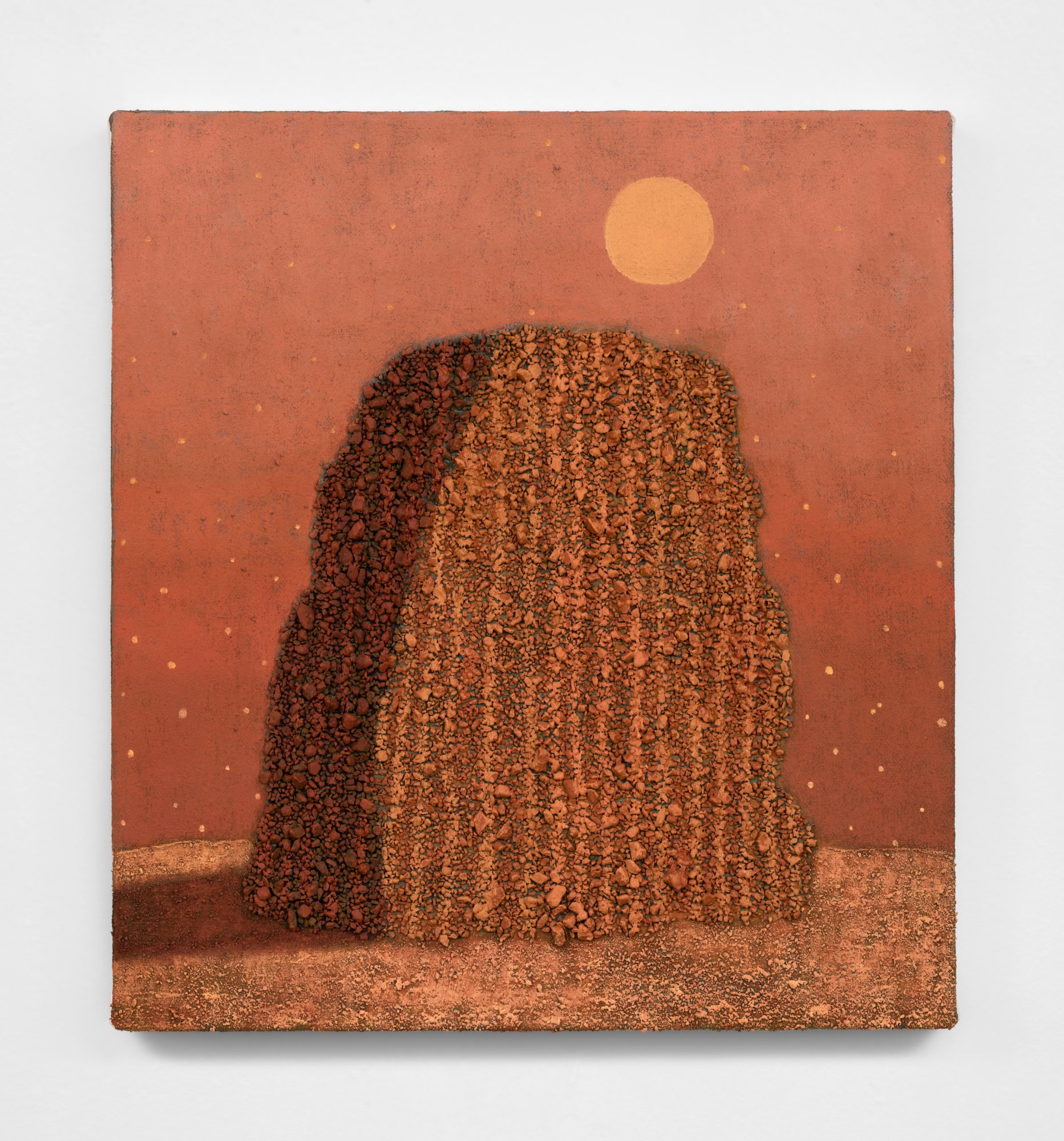 Jonathan Ryan Loner, 2024 Oil, sand, and decomposed granite on canvas 13 x 12 inches 33 x 30 cm