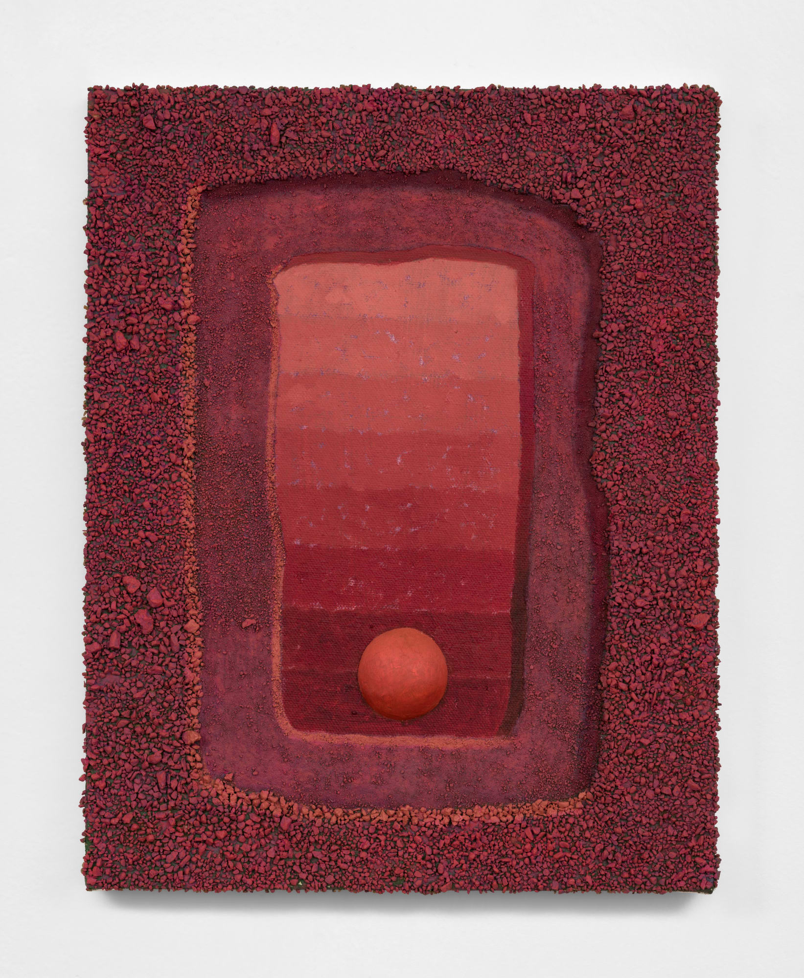 Jonathan Ryan Ruby and Coral, 2024 Oil, sand, decomposed granite, and polystyrene on canvas 14 x 11 inches 35 x 27 cm
