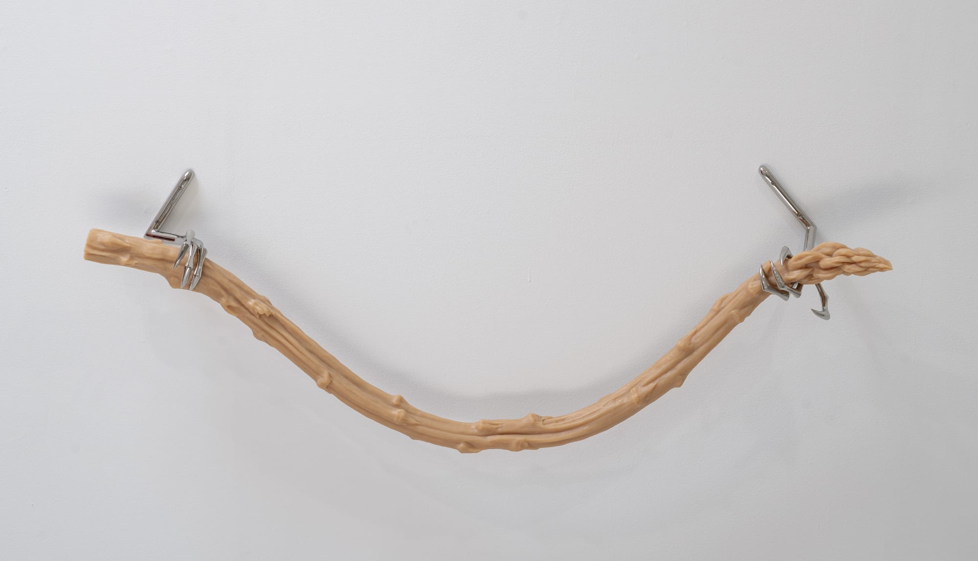 Hannah Levy Untitled, 2024 Stainless steel, silicone 15 x 54 x 7 inches 38 x 137 x 17 cm