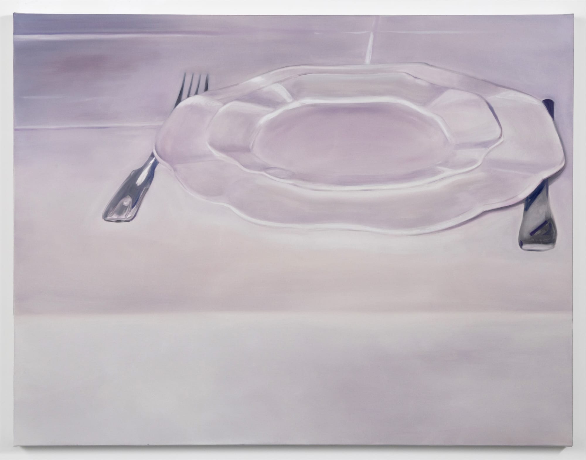 Aglaé Bassens (b. 1986) Dinner Plate, 2025 Oil on canvas 39 3/8 x 55 1/8 inches 100 x 140 cm