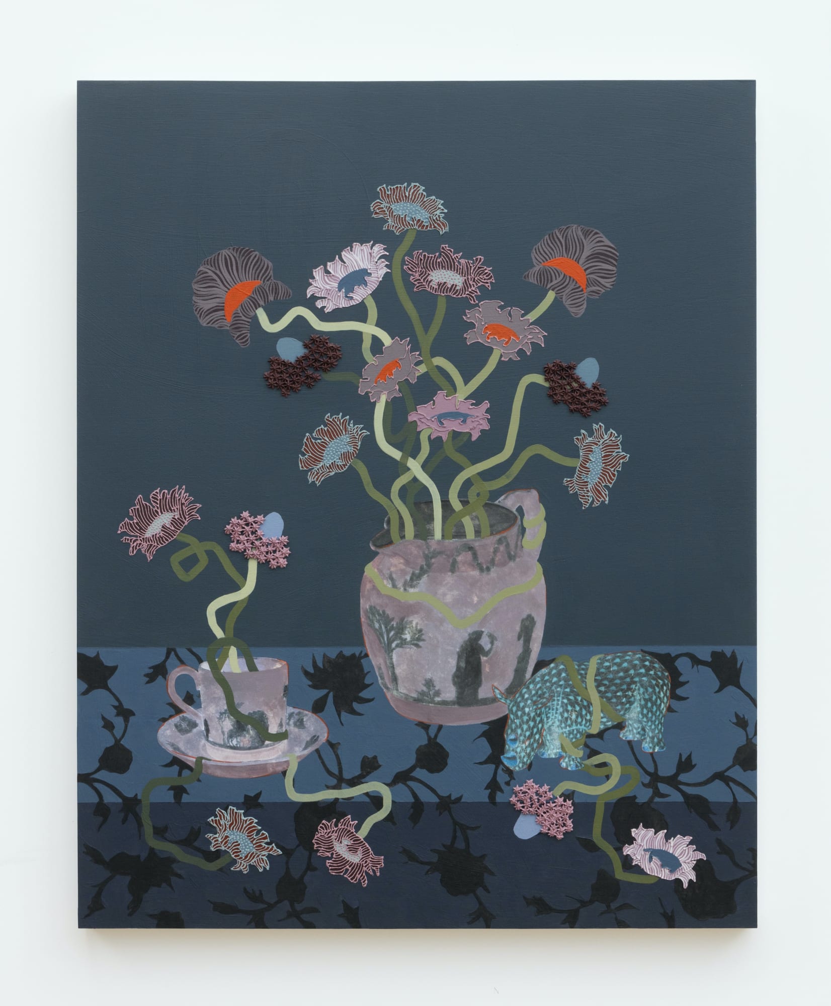 Lizzie Gill (b. 1989) Wedgwood (Nightlines) III, 2025 Acrylic, image transfer and marble dust emulsion on panel 30 x 24 inches 76.2 x 61 cm