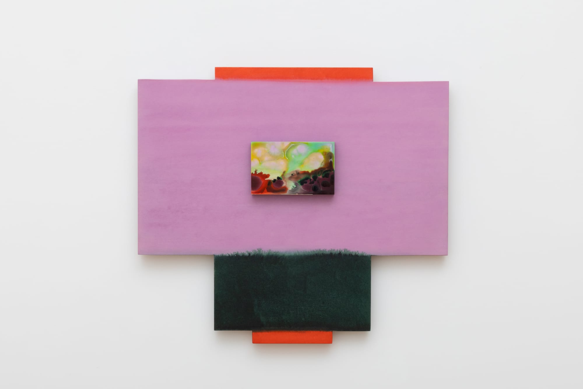 Michael Childress (b. 1987) Pink Picture, 2025 Acrylic and wax on wood 21 1/2 x 22 inches 54 x 55 cm MC319