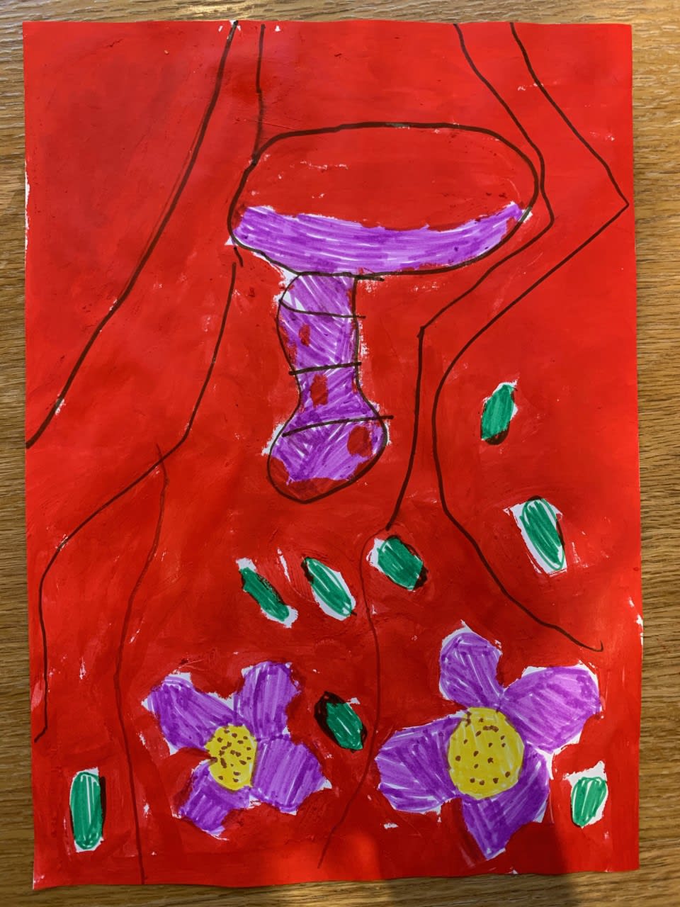 Amira Motz, aged 7. Inspired by Patrick Caulfield.