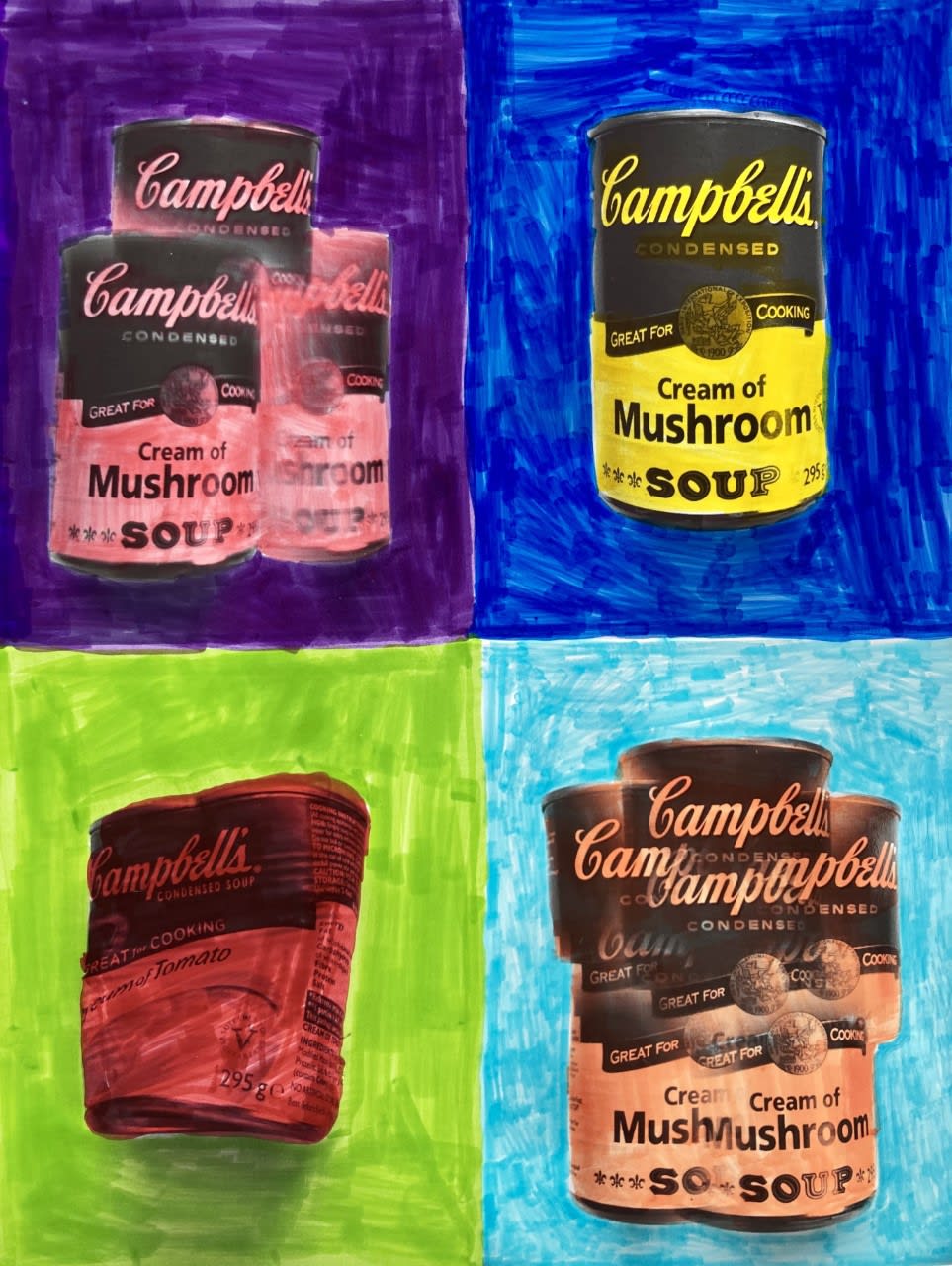 Isabella Gover, aged 7. Inspired by Andy Warhol.