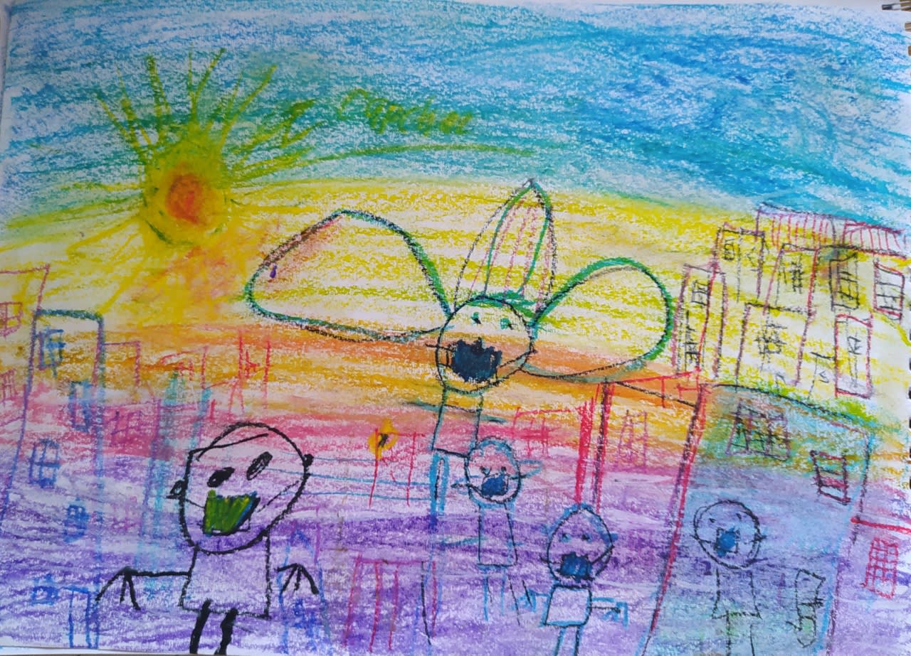 Ishan Kulkarni, aged 7. Inspired by Stik.