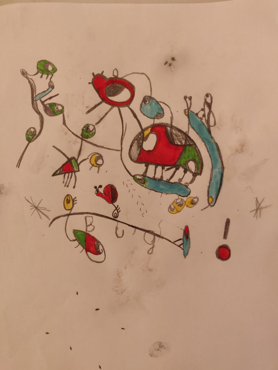 Iyla Culley, aged 8. Inspired by Joan Miro.