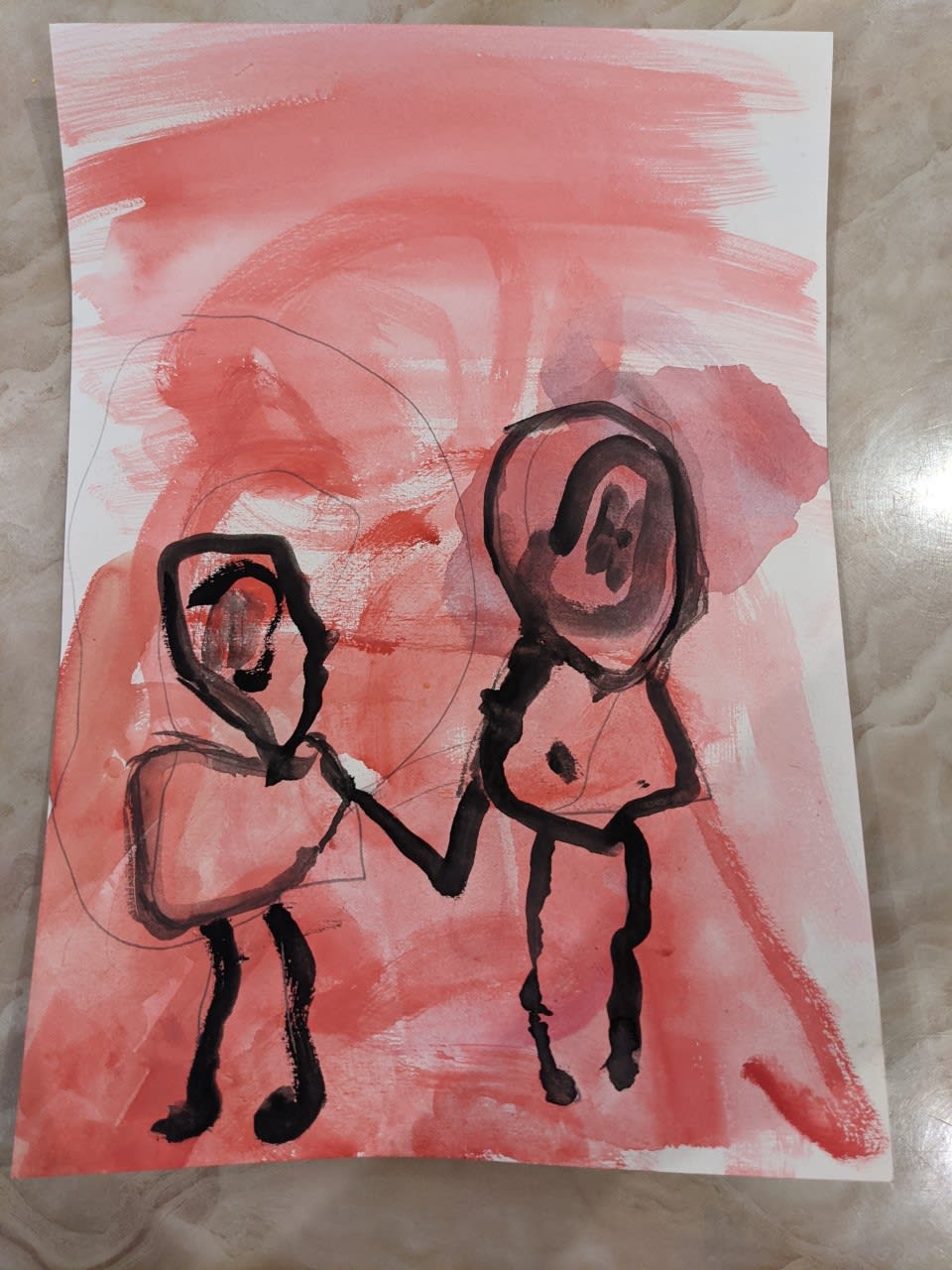 Joe F Kelly, aged 4. Inspired by Stik.