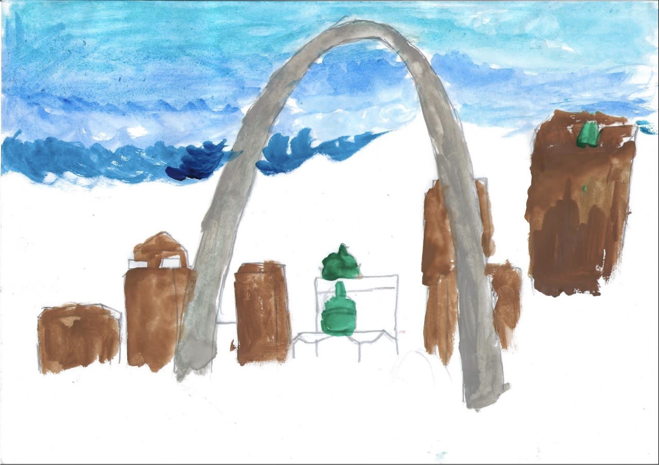 Teniola Bamigboye, aged 8. Inspired by Peter Blake.