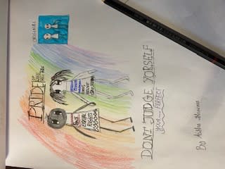 Aisha Sharma, aged 9. Inspired by Stik.