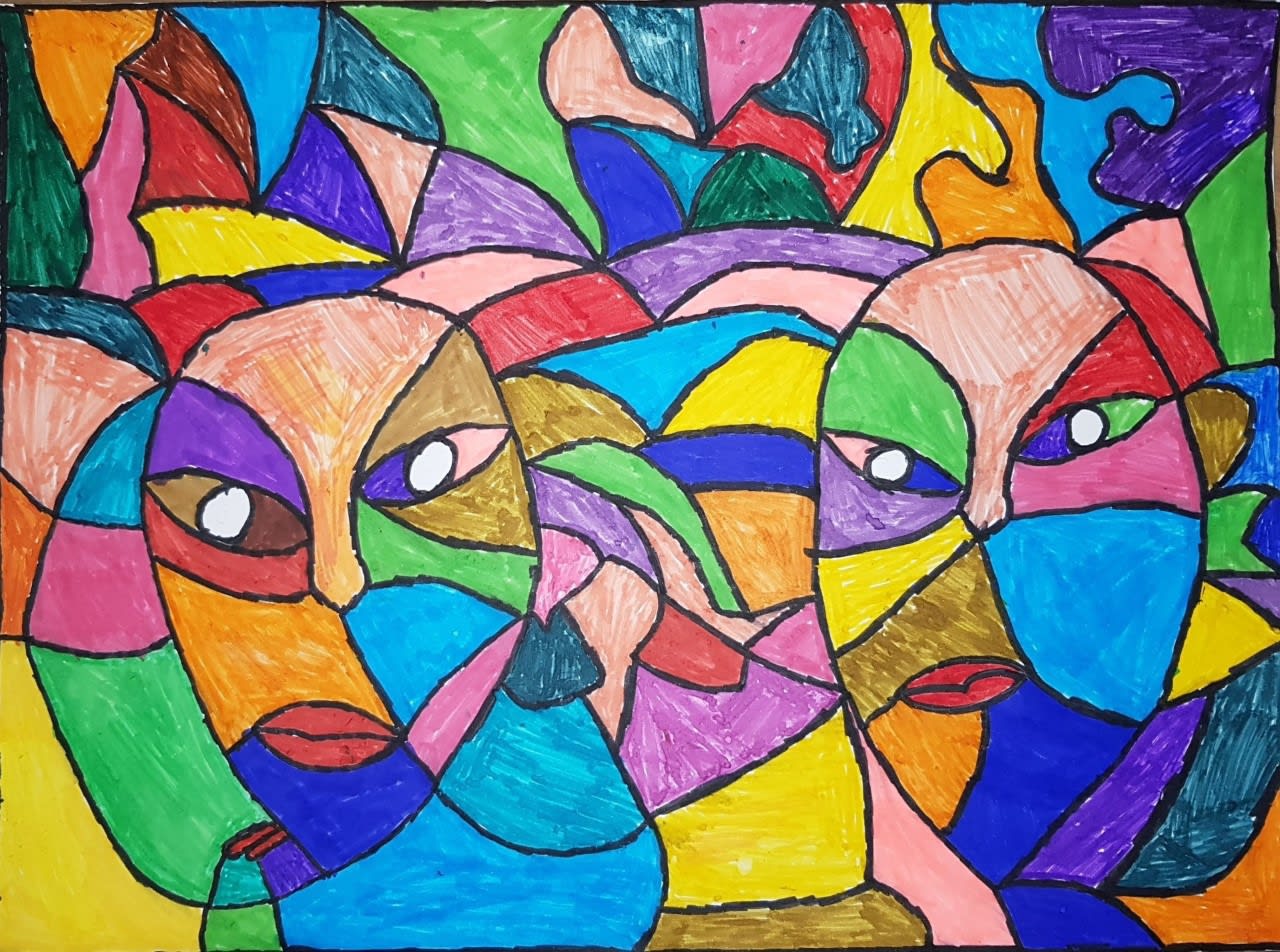 Berik Inje, age 9. Inspired by Picasso.