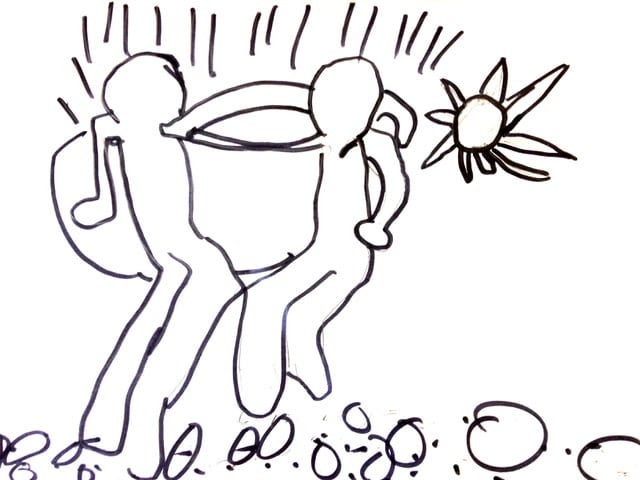 Cameron C aged 10. Inspired by Keith Haring