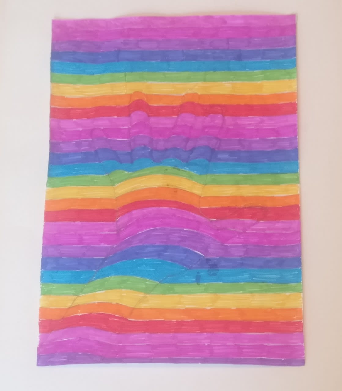 Emily Doughty aged 10. Inspired by Bridget Riley.