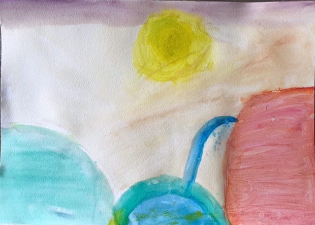 Hanjun Tan aged 9. Inspired by Victor Pasmore.