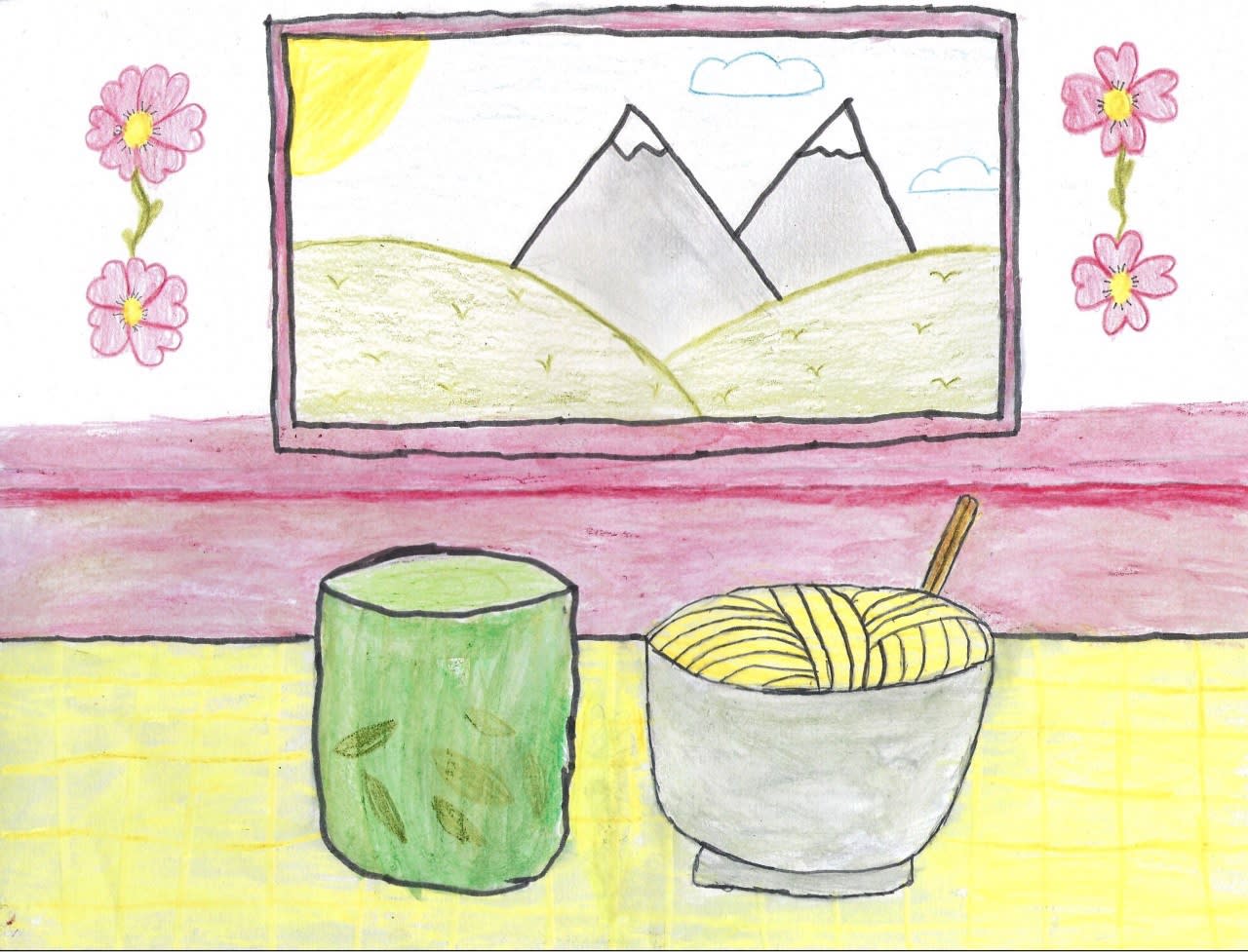 Ifeoluwa Balogun, aged 11. Inspired by David Hockney.