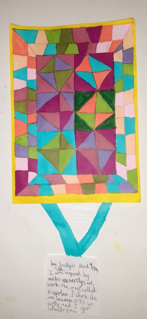 Jocelyn Hood, aged 9. Inspired by Victor Vasarely.