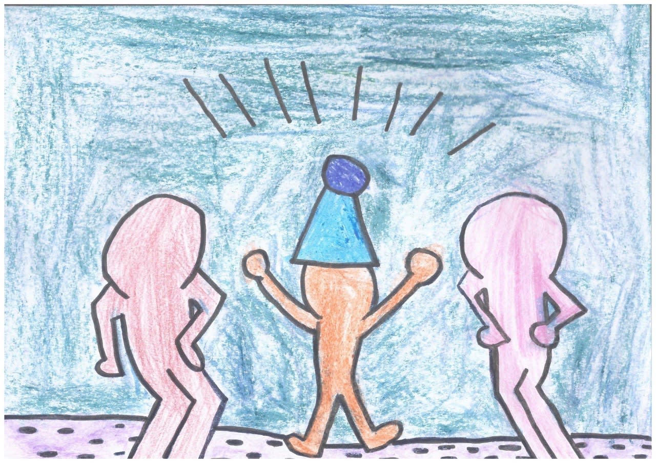 Julia Margulies, aged 10. Inspired by Keith Haring.