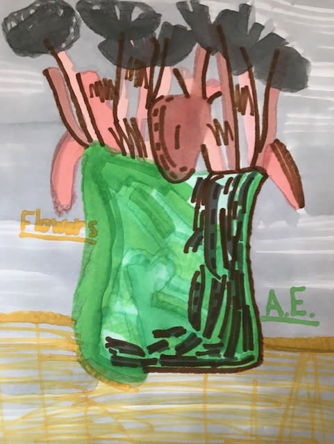 Abigail, aged 14. Inspired by David Hockney.