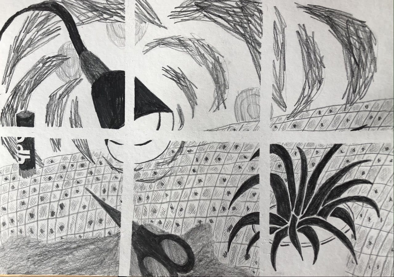 Mae Wallace, aged 17. Inspired by David Hockney.