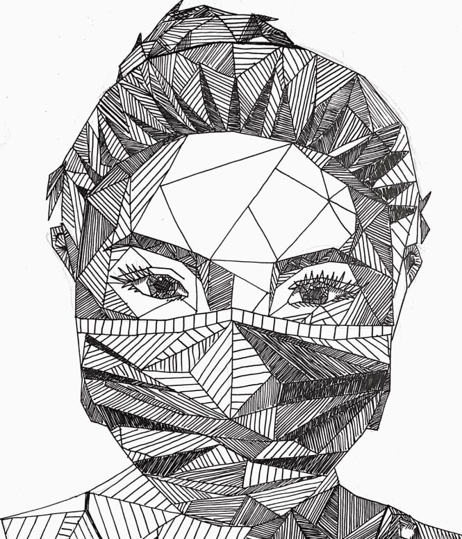 Jazmin Tiya Parmar, aged 17. Inspired by Banksy and Blek le Rat.