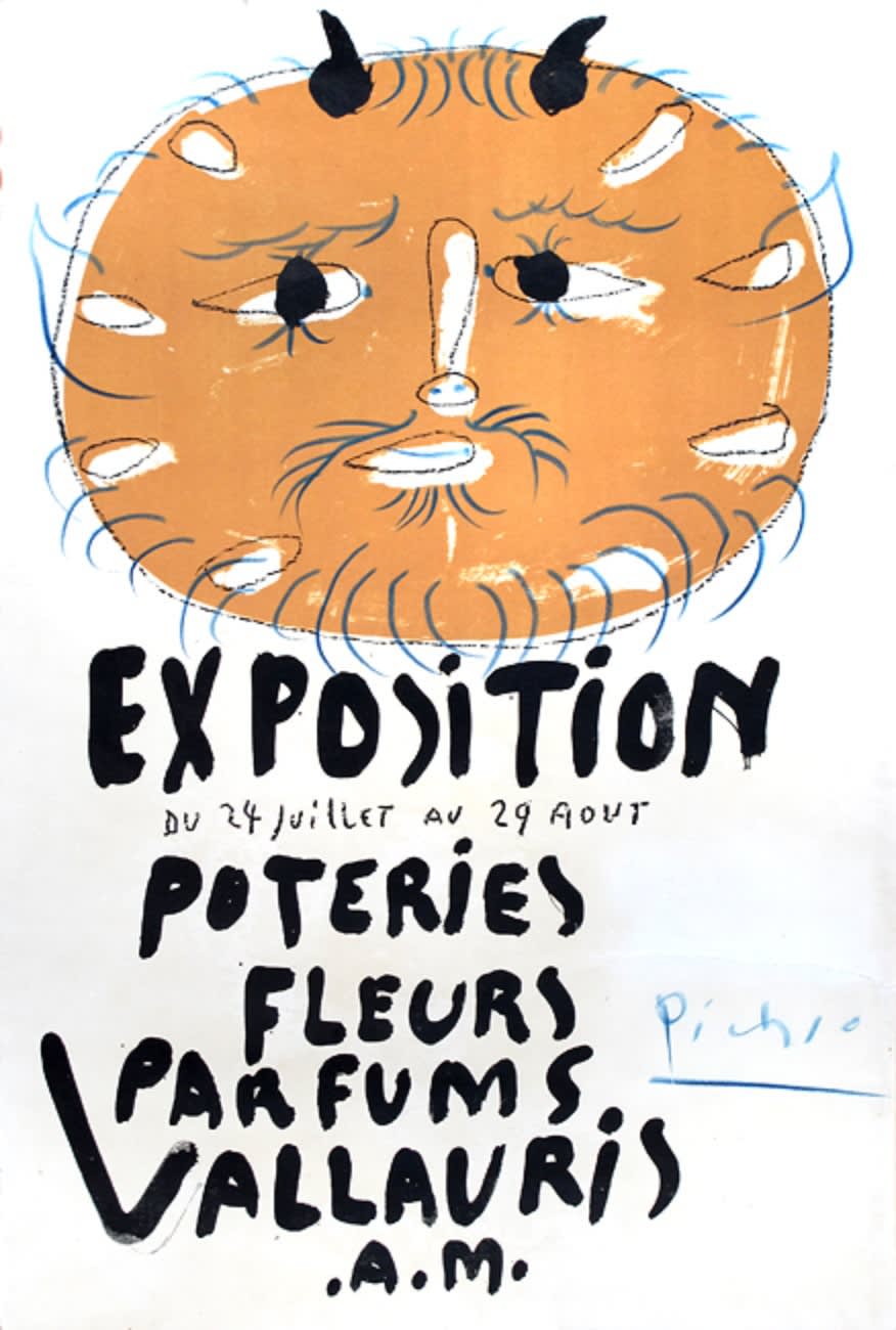 Head of Faun - hand embellished, 1948 Lithograph 40 x 40 cm