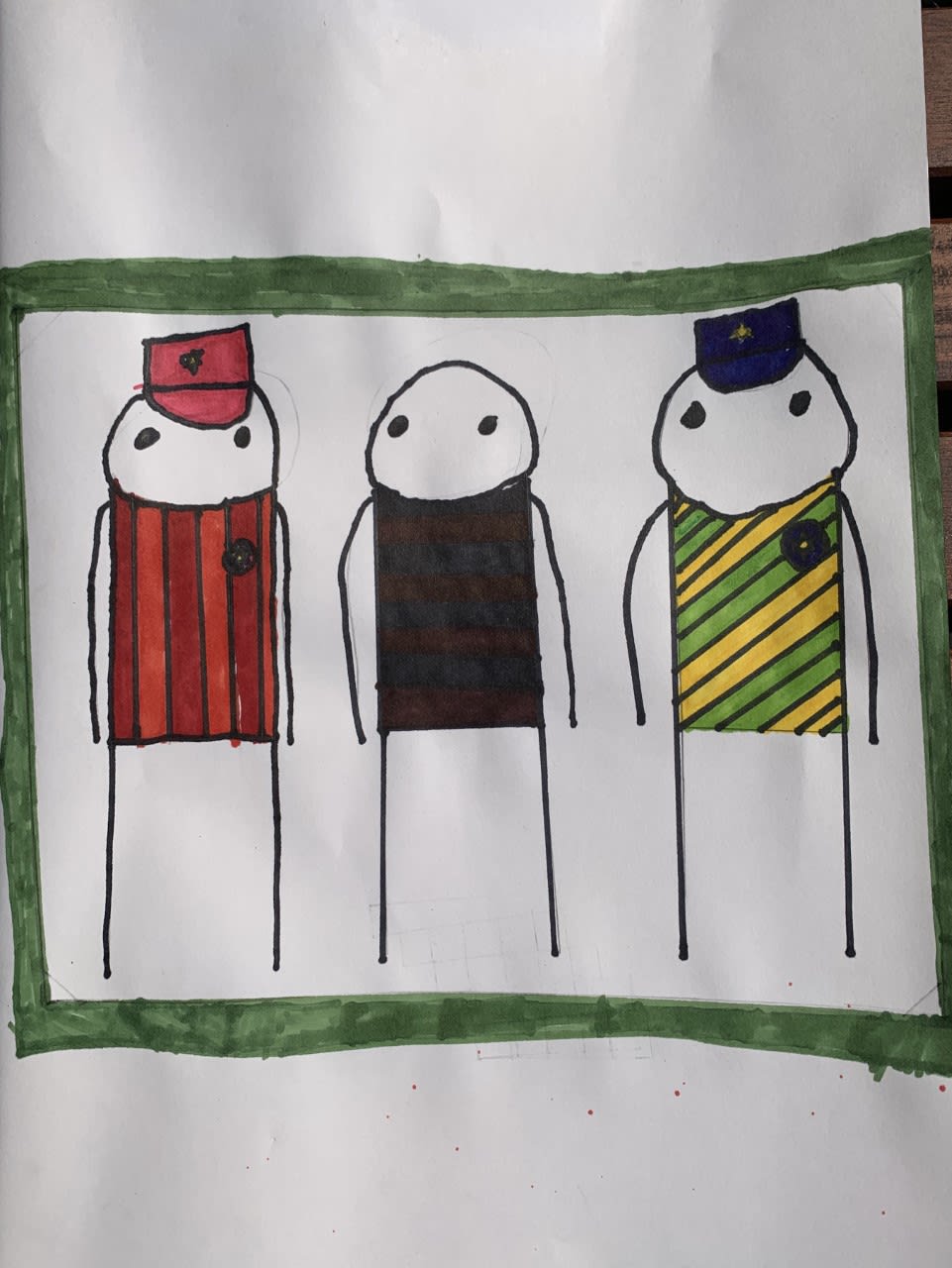 Nate Pemberton, age 8. Inspired by Stik 2 Police 1 Bad Guy