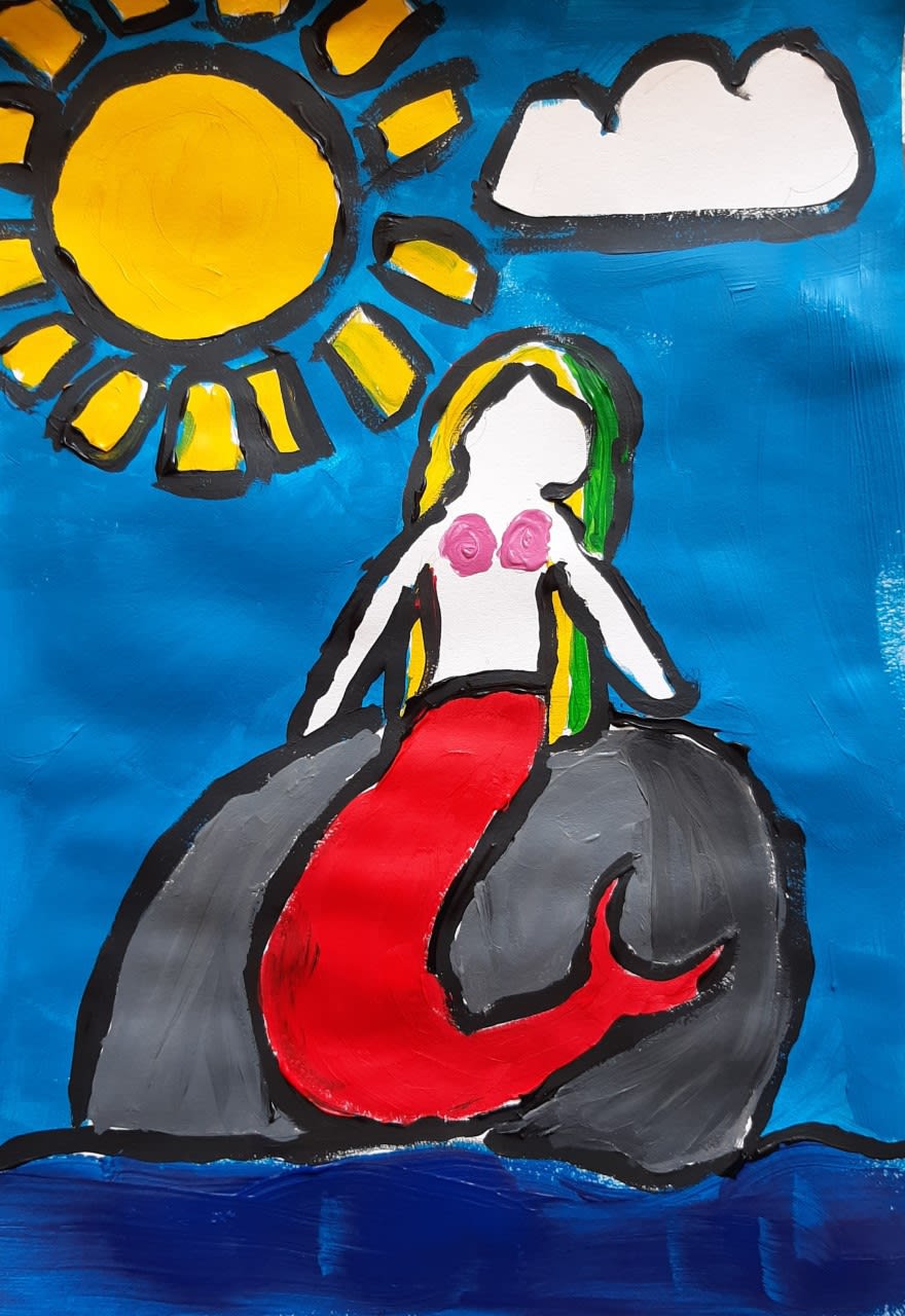 Eleanor Wilson, age 10 Mermaid inspired by Haring
