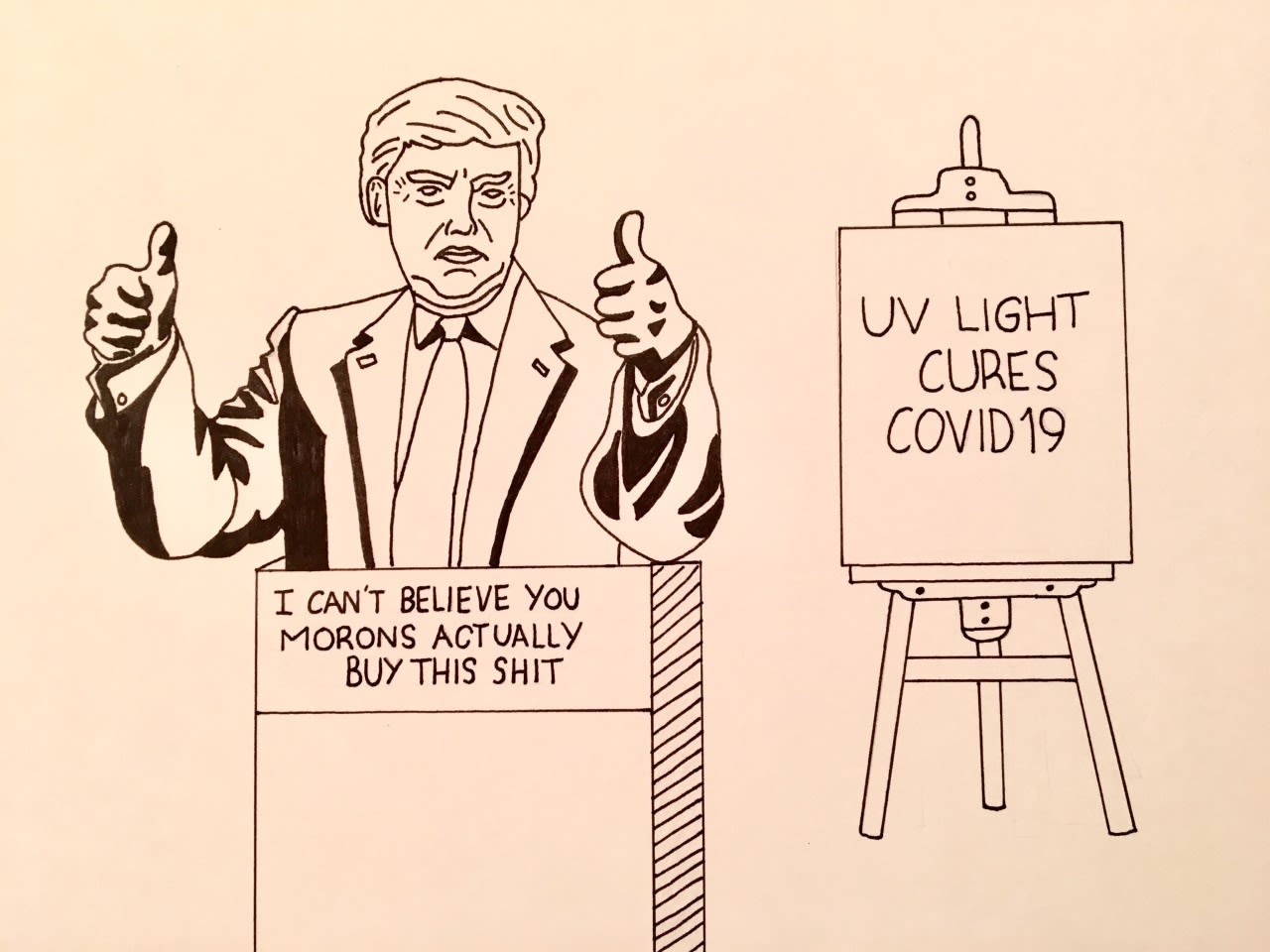 Evie Rutherford, age 17 Inspired by ‘Morons’ by Banksy.