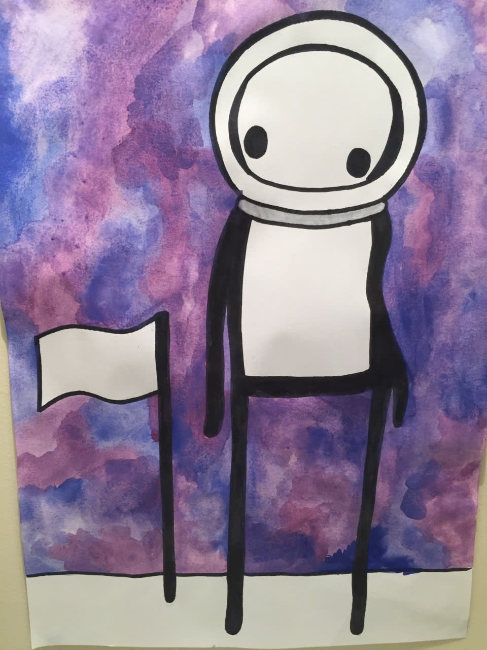 May McGlone, age 13 Stik in space inspired by Stik