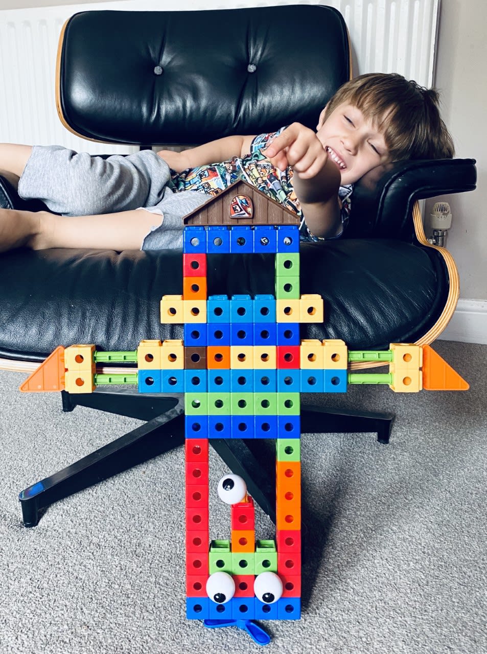 Reggie, age 4. I made this model using bright colours and lots of shapes like Picasso.