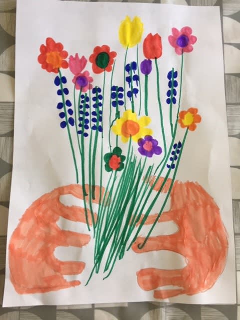 Ella Dent, age 5 Inspired by Picasso’s Bouquet of Peace