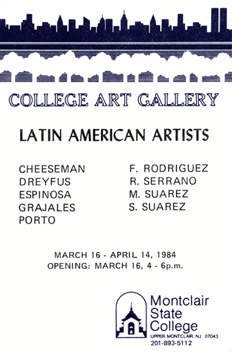 Monclair State College, Latin American Artists, NJ, 1984