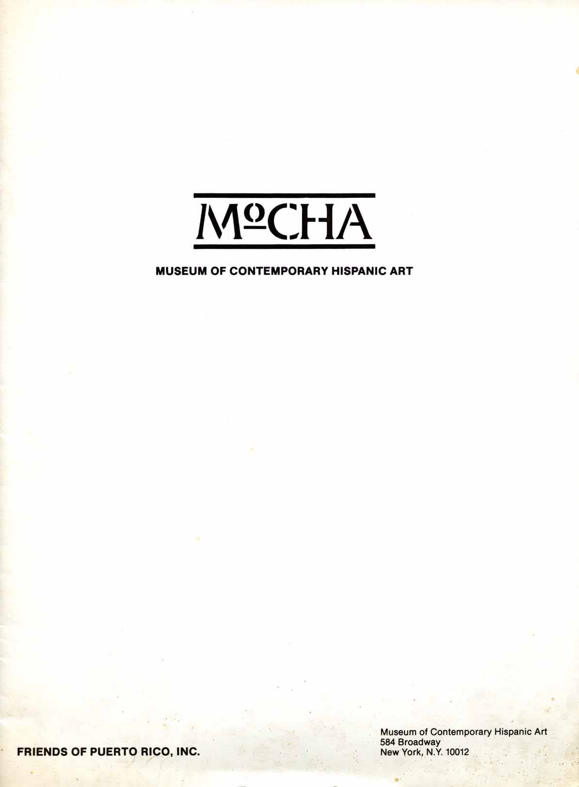 Musuem of Contemporary Hispanic Art (MoCHA) Inaguration Letter, front page, 1985