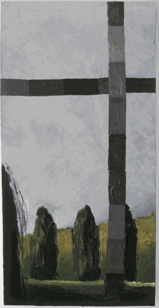 Look (2), 1994, Oil, pencil on hardwood, 15 3/4 x 8 in