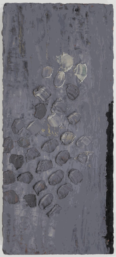 Day 20, 1994, Oil on wood, 16 x 7 1/4 in