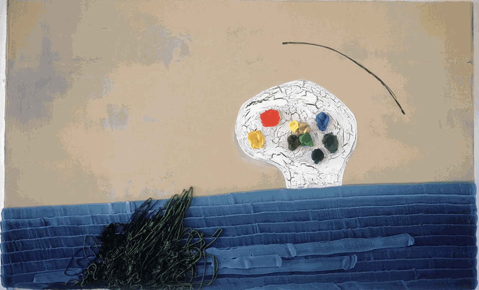 Initial Impulse: Bigger & Brighter, 1999, Acrylic, pencil, on birch panel, 37 x 60 in