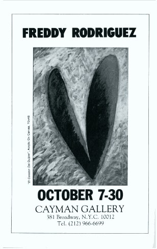 Promotional flyer for Freddy Rodríguez exhibition, Cayman Gallery, 1978
